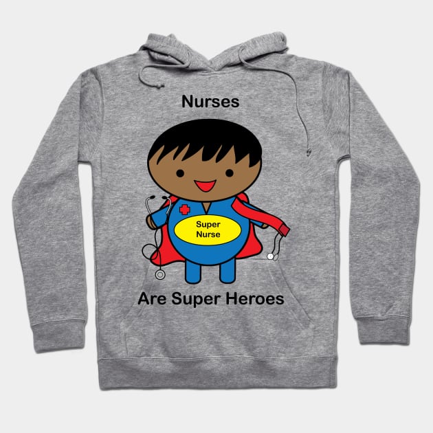 Nurse Male Black Super Hero Hoodie by Beautiful Cuteness